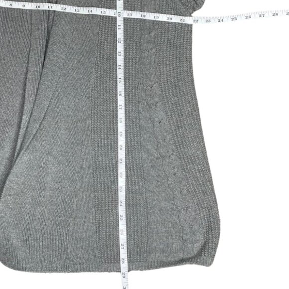 Adrienne Vittadini Grey Cable/Fisherman Knit Open Front Cardigan Cotton Cozy XL - Picture 5 of 7